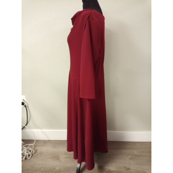 Danny and Nicole Women's Red Cowl Neck Midi Dress Size 16 - Picture 2 of 8